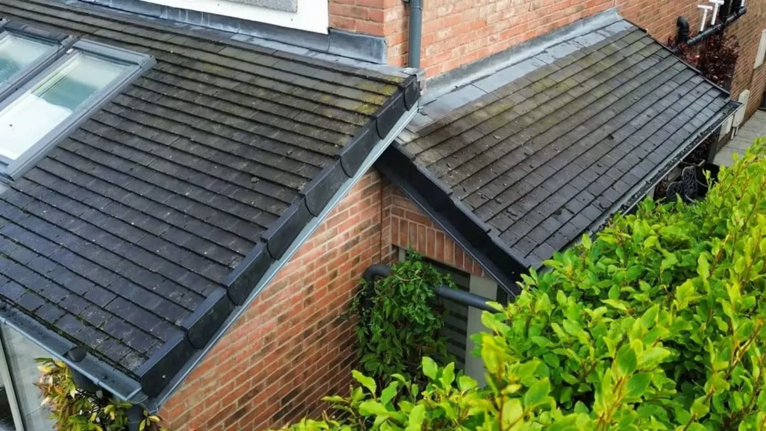 Dry verge on two tiled extension roofs, Castleknock