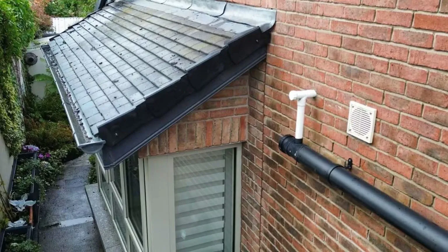Dry verge caps on a side lean-to roof, Castleknock
