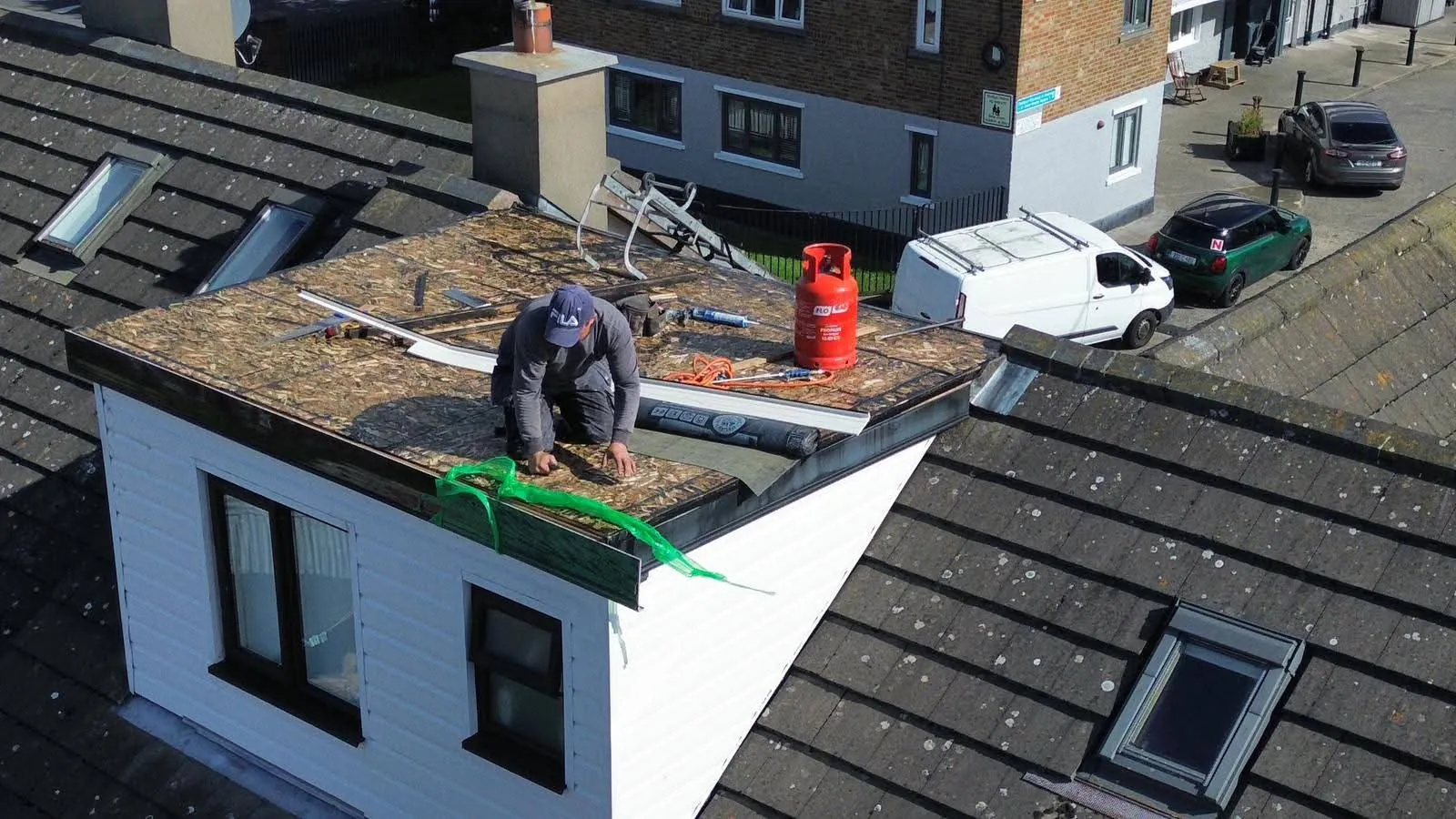 Stripping the old dormer roof in Ringsend