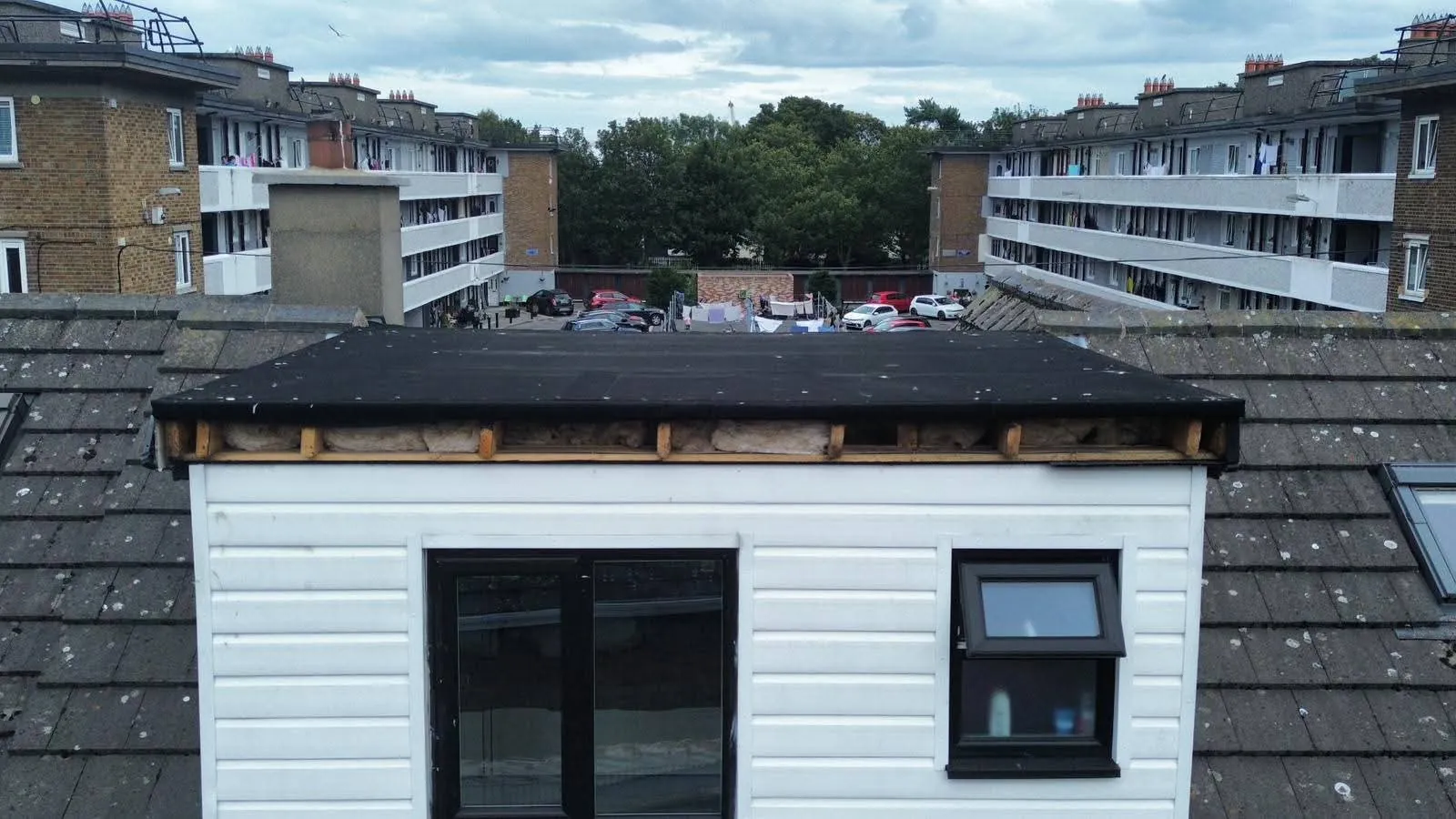 Dormer roof opened up to the joists, Ringsend