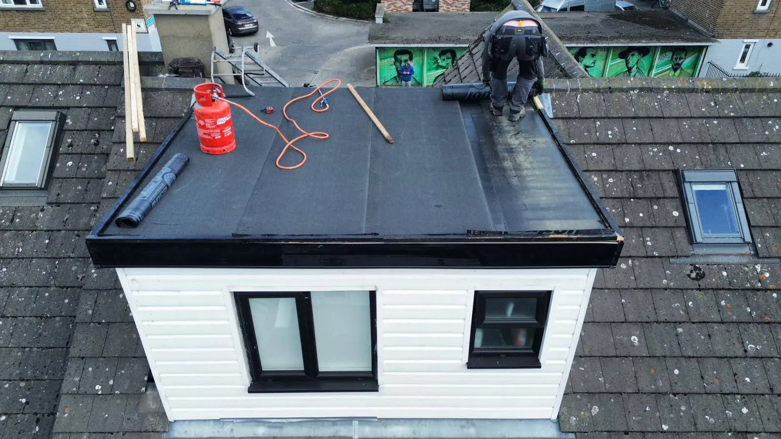 Finishing the felt along the dormer edge, Ringsend