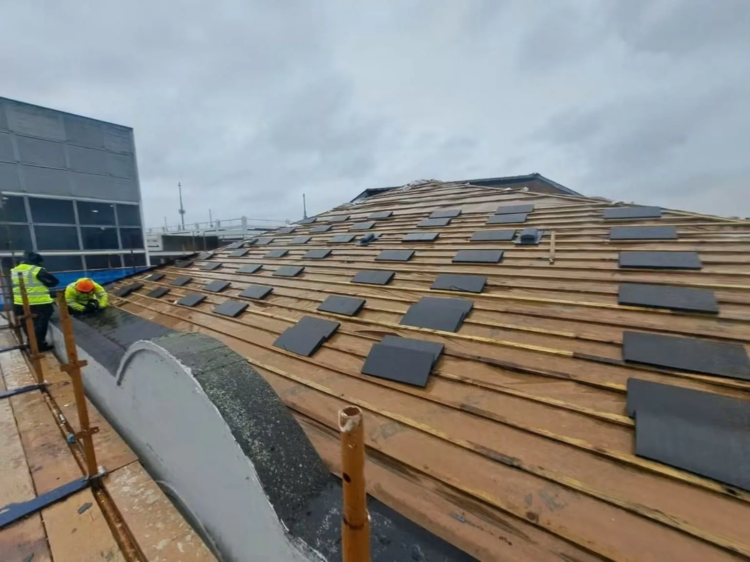 New slates going on the roof in County Meath
