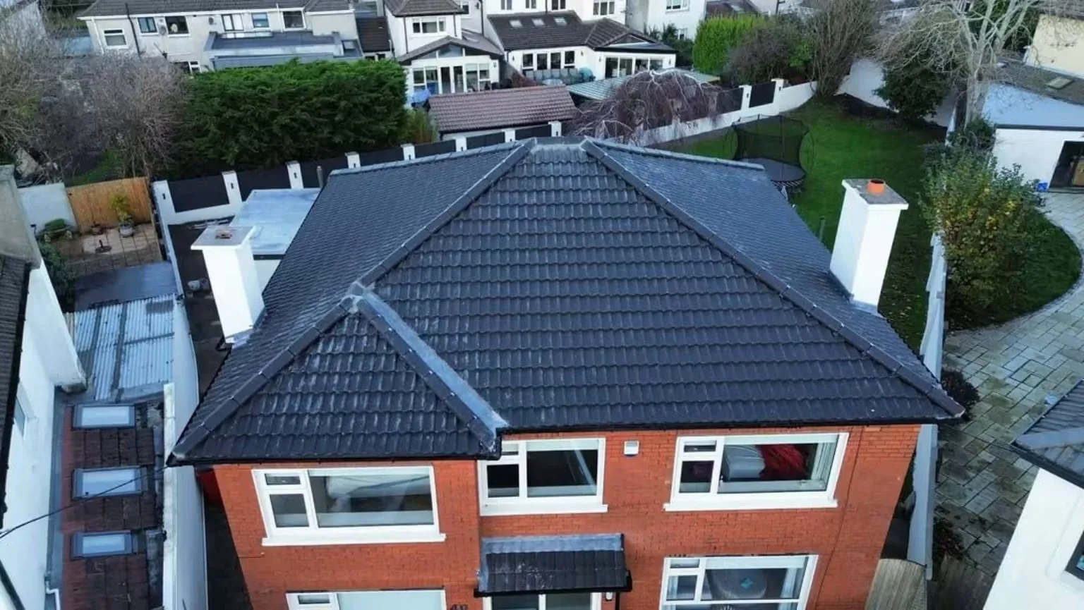 New tiled roof on a hipped-roof house in Rathfarnham