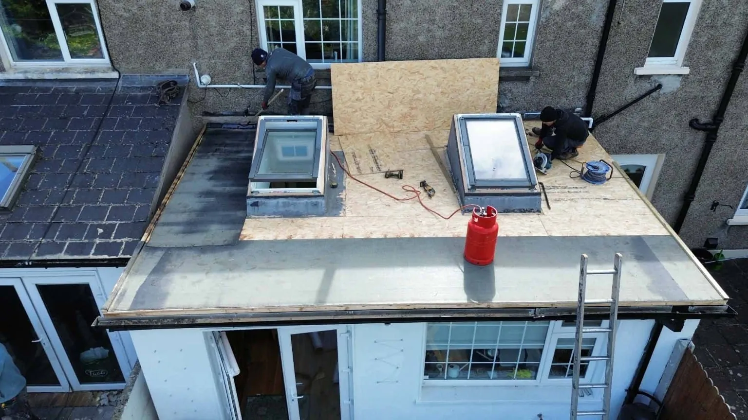 New deck boards and roof window upstands, Kimmage