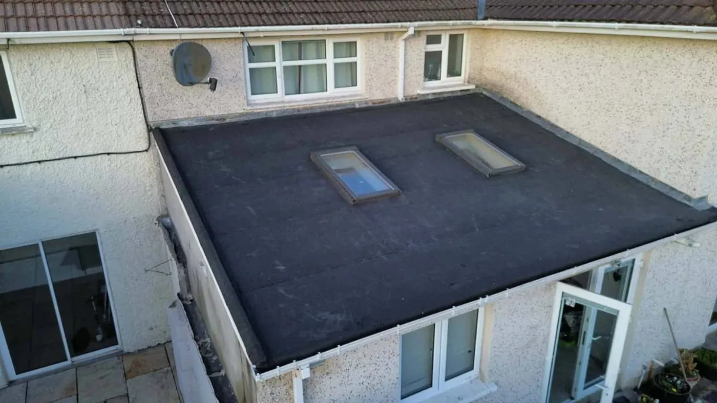 New felt roof on the rear extension in Santry